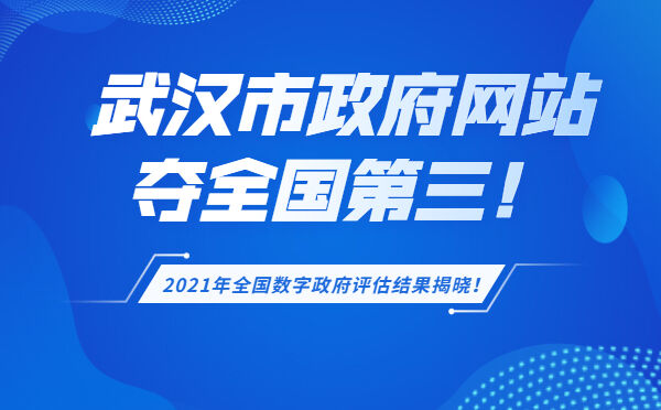 武汉市政府网站夺全国第三！2021年全国数字政府评估结果揭晓！(图1)